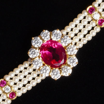 Pearl Elegance Gold-Plated Pendant Choker