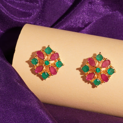 Zamrud Gulabi Studs