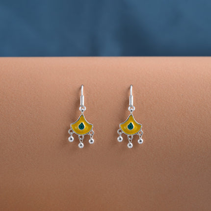 Sunlit Enamel ( 92.5 Silver Dangler Earrings)