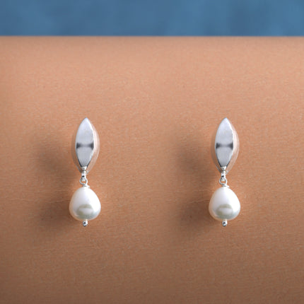 Dewdrop Pearl 92.5 Silver Drop Stud Earrings