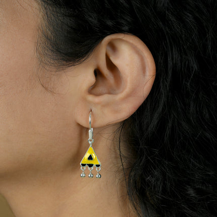 Aakriti Enamel ( 92.5 Silver Dangler Earrings)