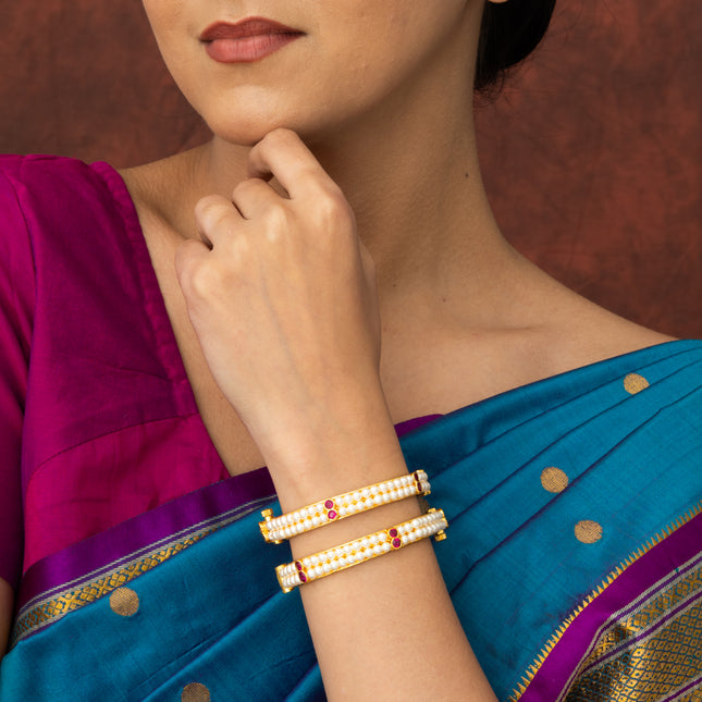 Two Line Moti Bangles