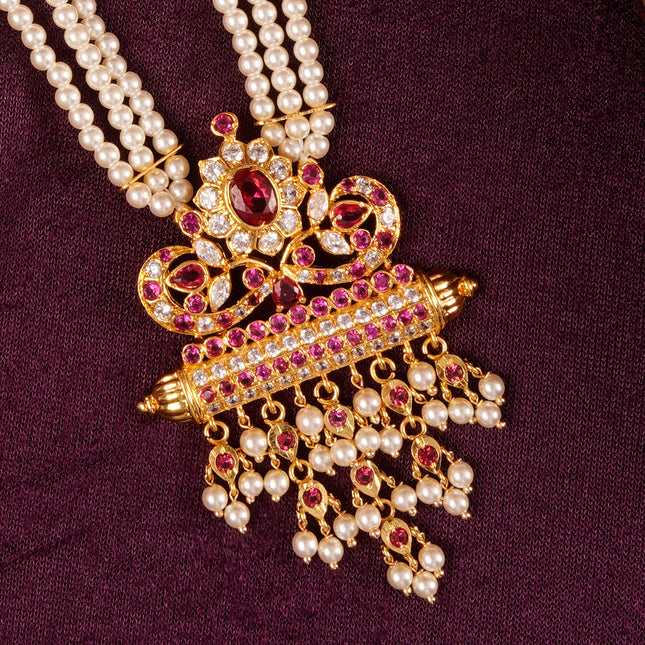 Floral Cascade Pearl Long Kantha