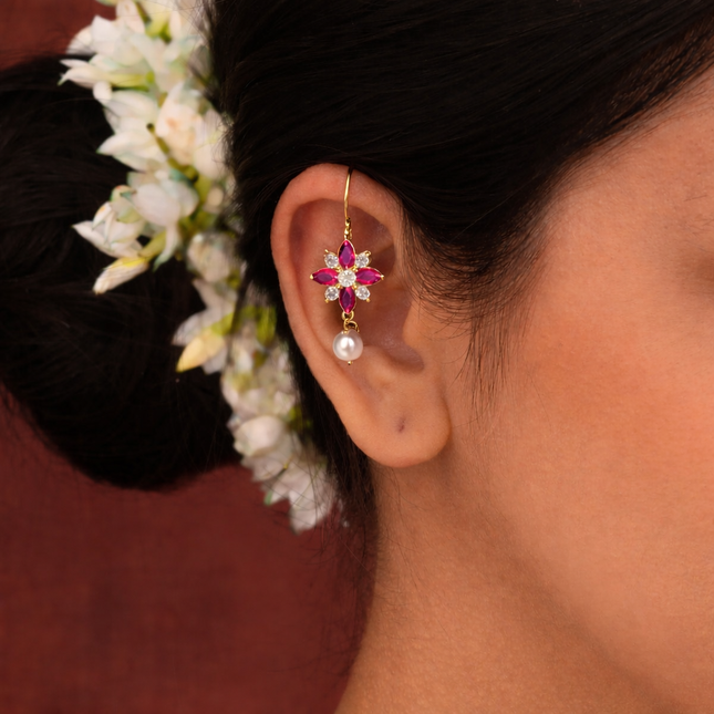 Ruby Blossom Gold-Plated Bugadi