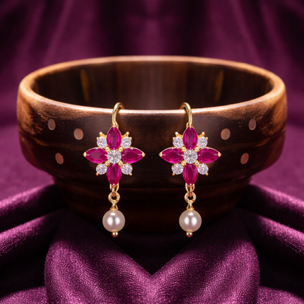 Ruby Blossom Gold-Plated Bugadi