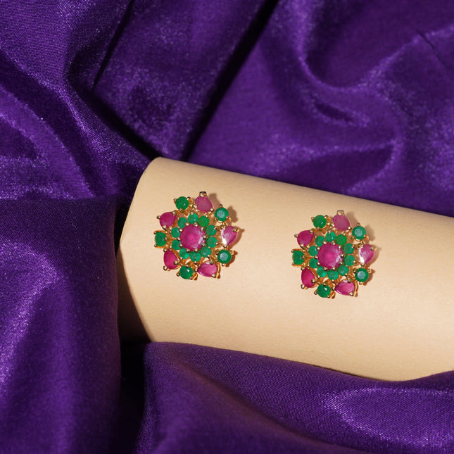 Ruby & Emerald Ear Tops