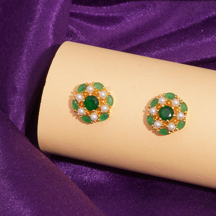 Handcrafted Embeald Moti Ear Tops