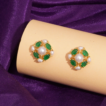 Handcrafted Embeald Moti Ear Tops