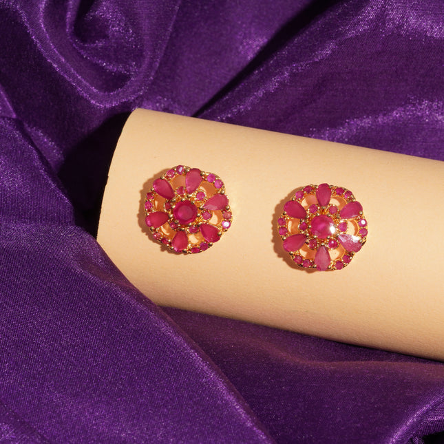 Elegant Ruby Ear Tops
