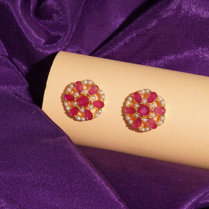 Handcrafted Ruby Moti. Ear Tops
