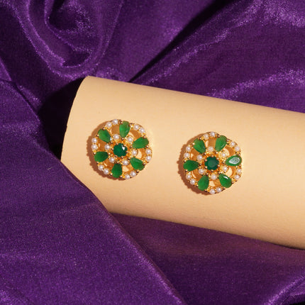 Handcrafted Embeald Moti  Ear Tops