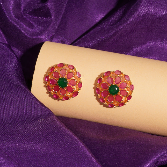 Ruby & Emerald Ear Tops