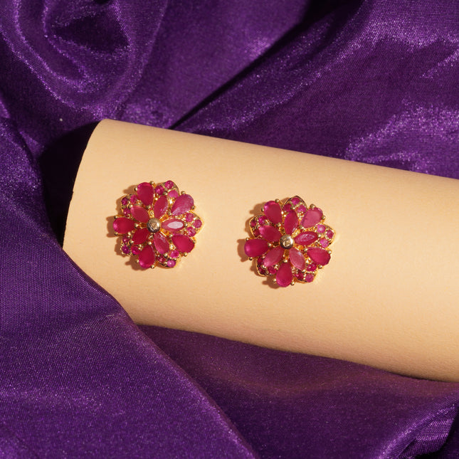 Elegant Ruby Ear Tops