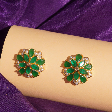 Handcrafted Embeald Moti Ear Tops