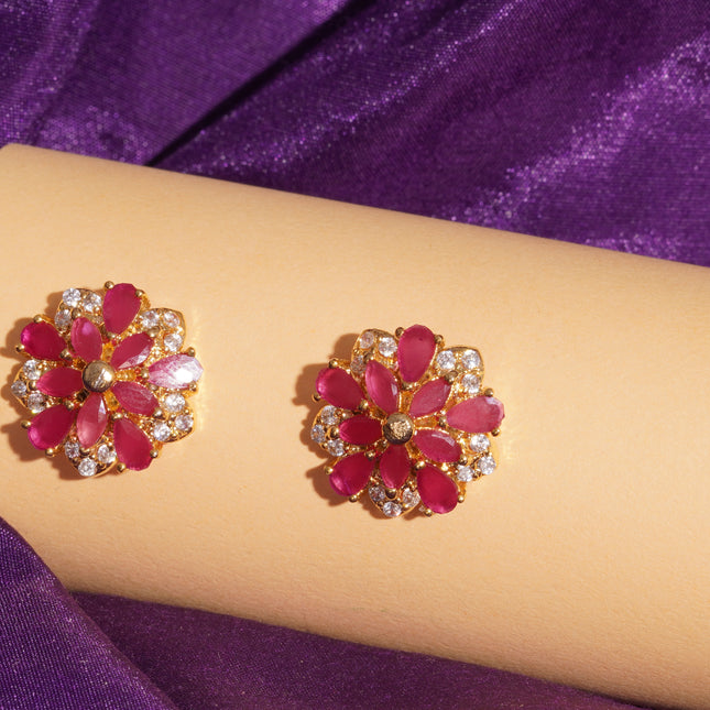 Handcrafted Ruby AD Ear Tops