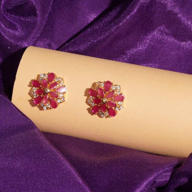 Handcrafted Ruby AD Ear Tops