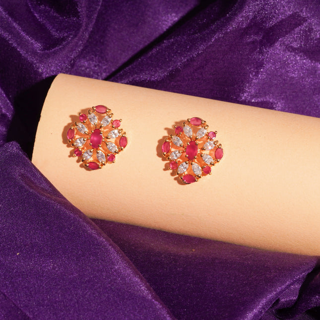 Handcrafted Ruby AD  Ear Tops