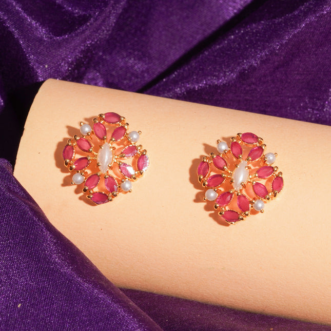 Elegant Ruby Ear Tops
