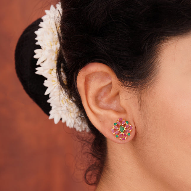 Ruby & Emerald Ear Tops