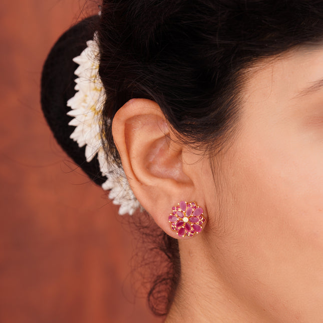 Elegant Ruby Ear Tops