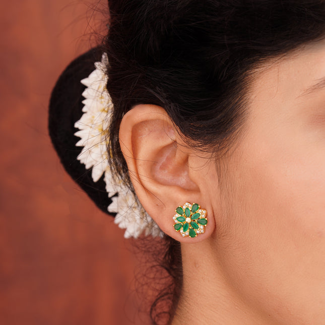 Handcrafted Embeald Moti Ear Tops