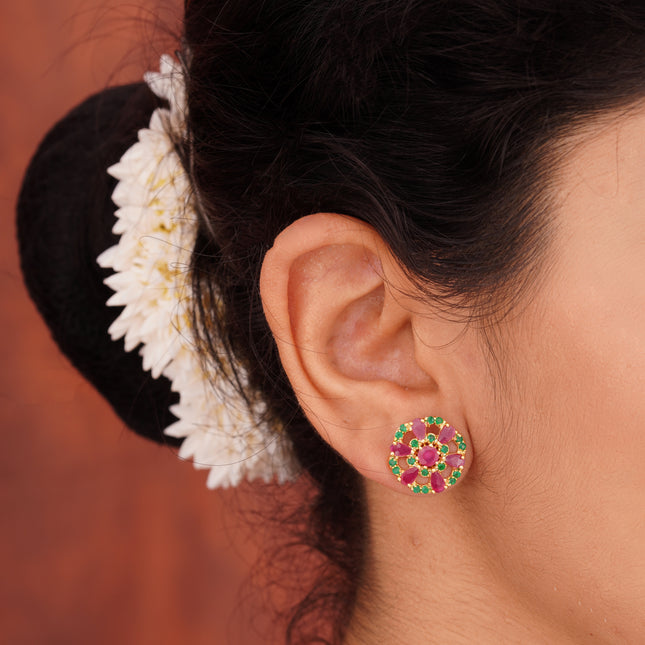 Ruby & Emerald Ear Tops