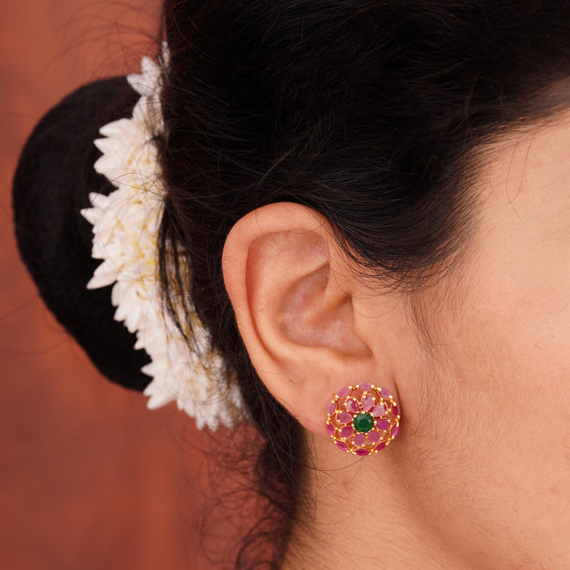 Ruby & Emerald Ear Tops