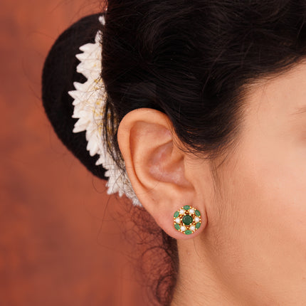 Handcrafted Embeald Moti Ear Tops