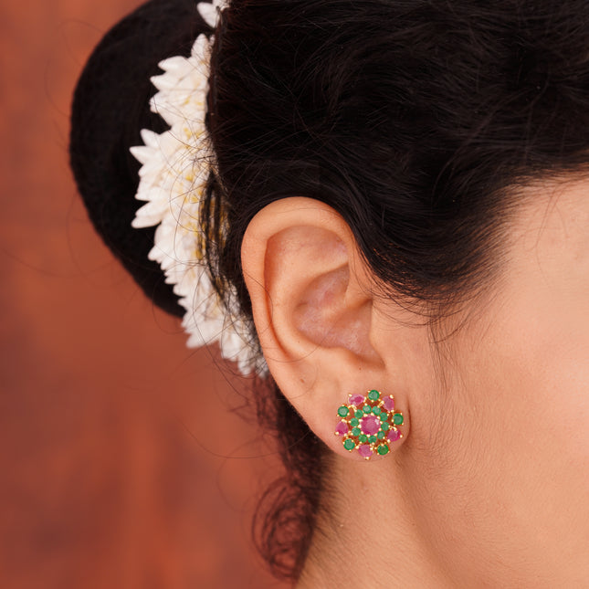 Ruby & Emerald Ear Tops