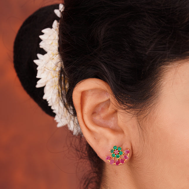 Ruby & Emerald Ear Tops