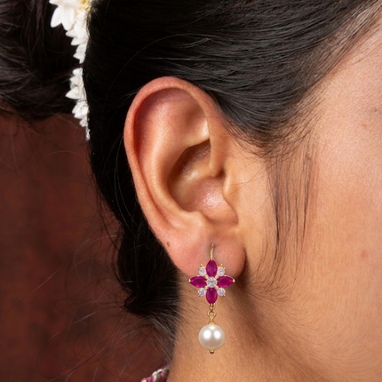Ruby Blossom Gold-Plated Bugadi